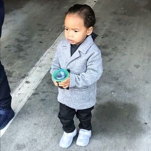 Grey Cotton Blazer